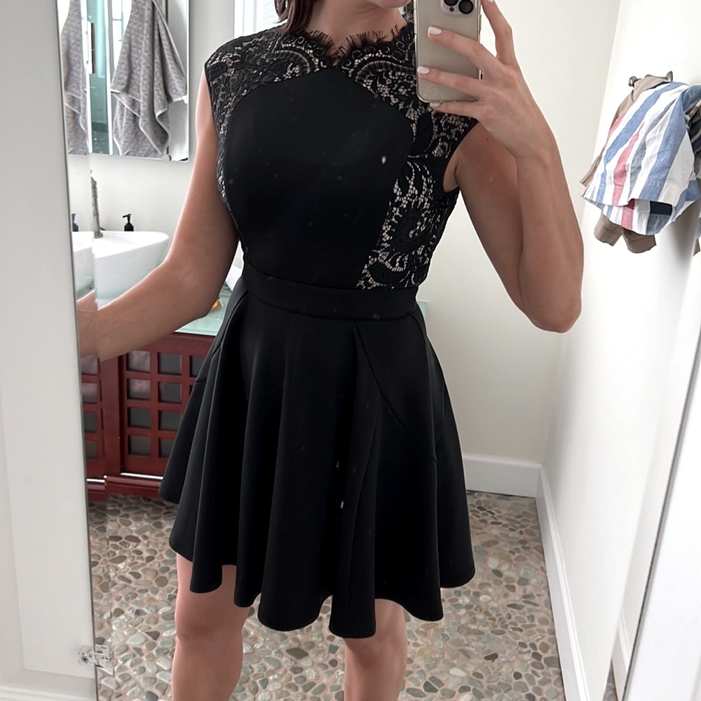 Ted Baker lace black mini dress size 6
